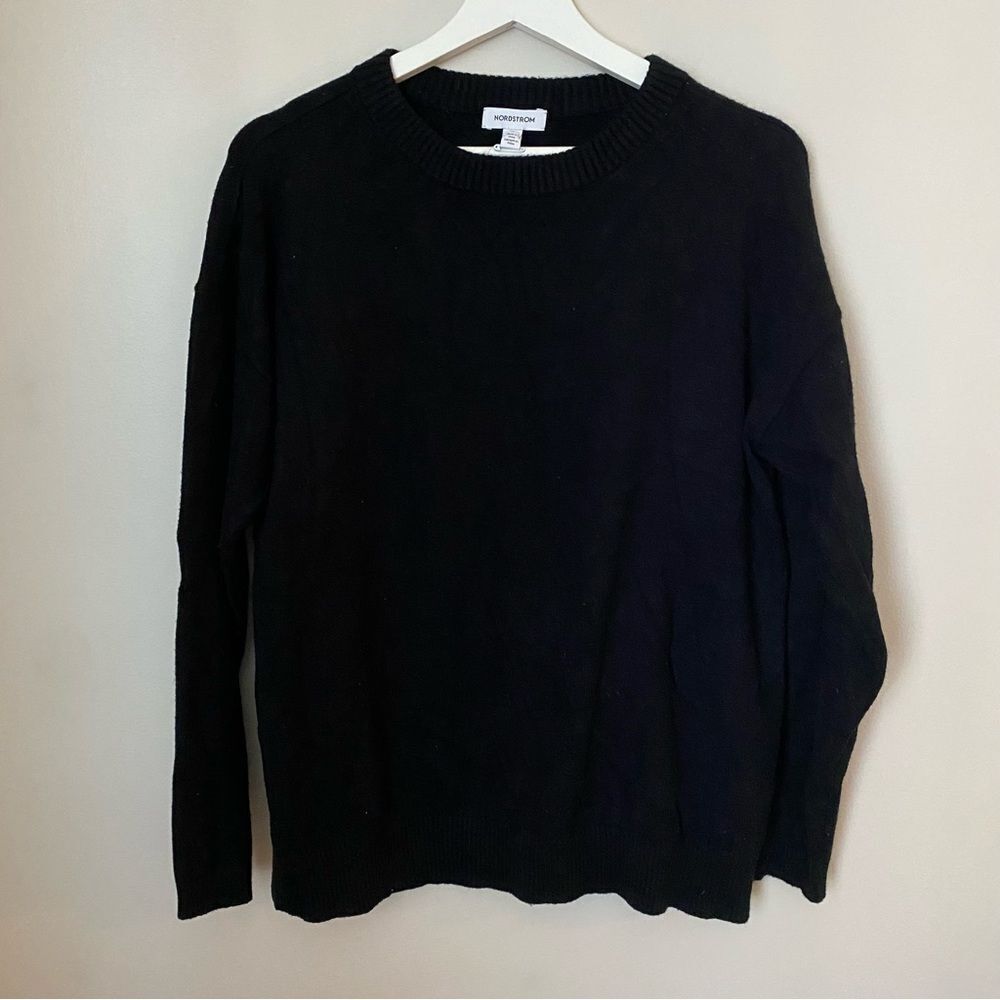 Nordstrom Sweater Crewneck Knit Black Business Casual Neutral